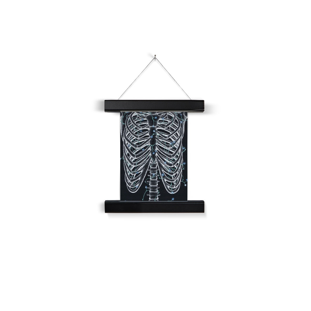 Floral Ribcage Fine Art Print with Hanger