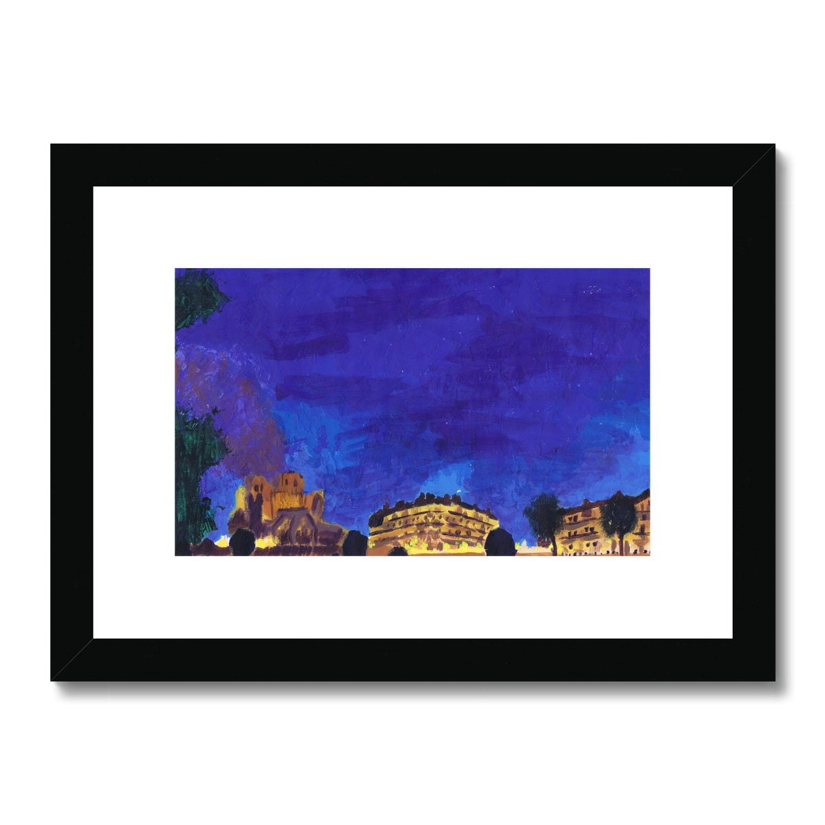 Notre Dame Burning Framed & Mounted Print