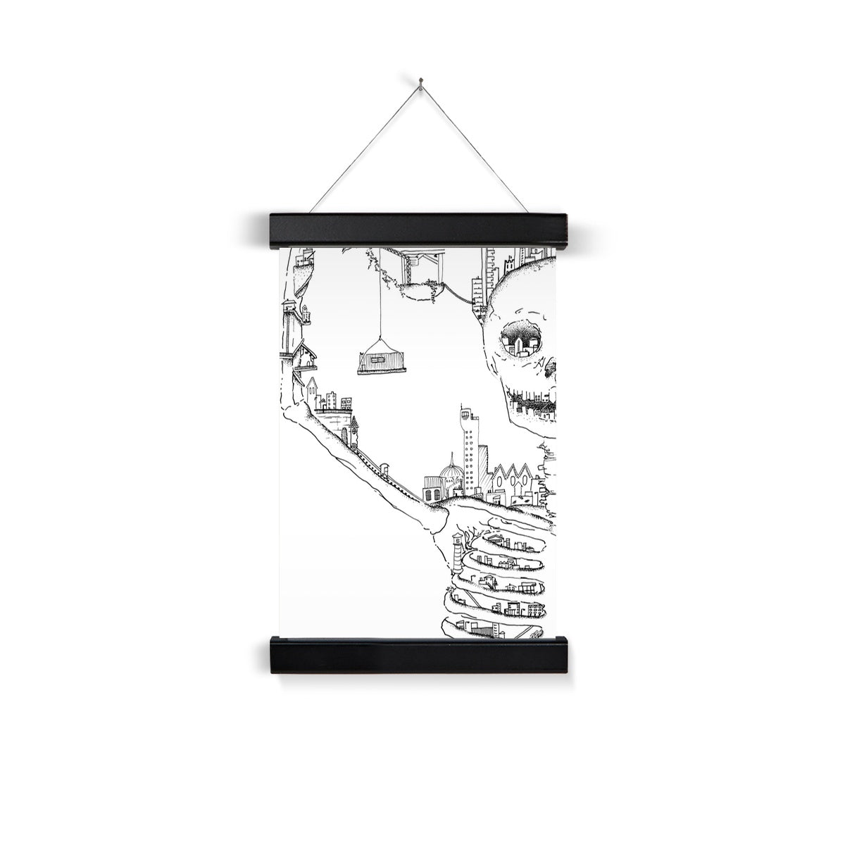 Skelly City Fine Art Print with Hanger