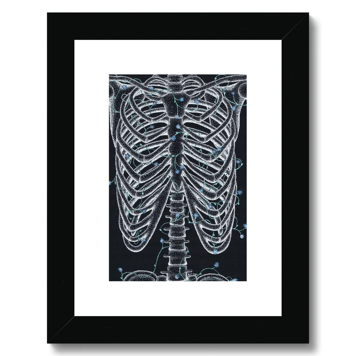 Floral Ribcage Framed & Mounted Print