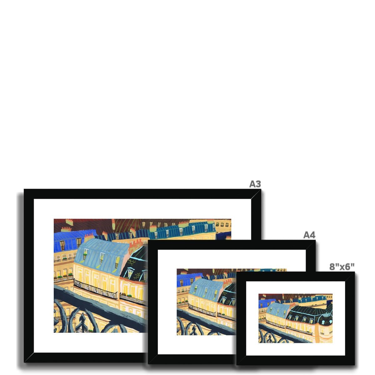 Paris Rooftops Framed & Mounted Print